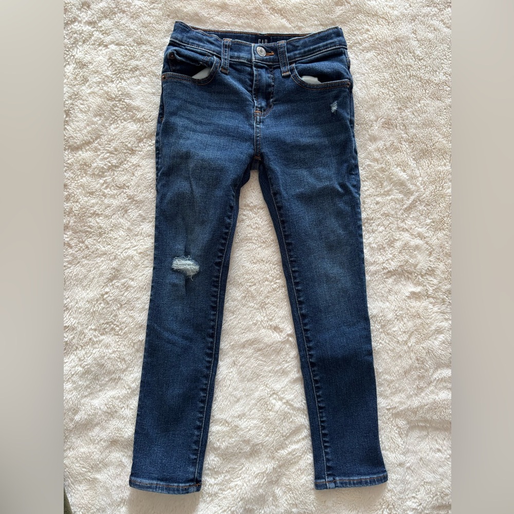 GAP Kids Distressed Skinny Jeans Dark Wash Size 7